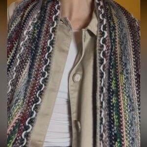 Multicolor Hand Knit Scarf